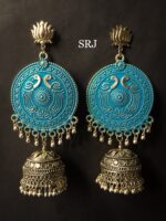 Peacock Enamel Earrings - Image 3