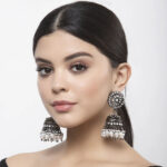 Black Metal Pearl Jhumki - Image 2