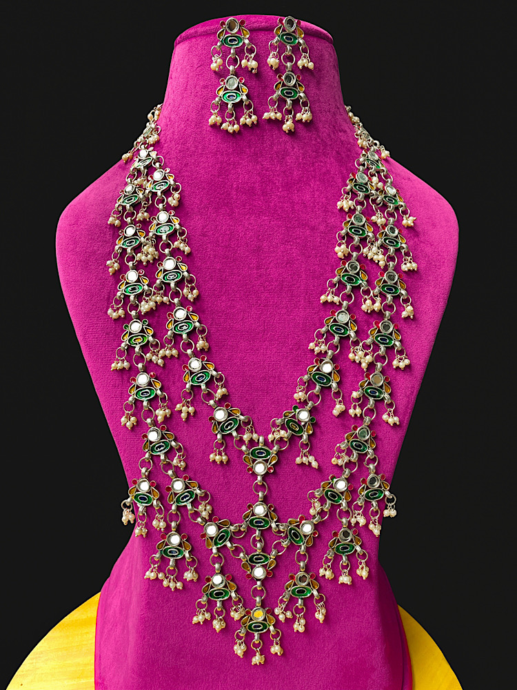 92344470-AEC2-4E96-82FB-FB2E70B87E46.jpeg Naira Mirror Enamel Necklace - Image 1