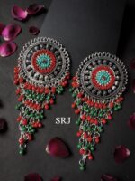 Round Embroidered Earrings