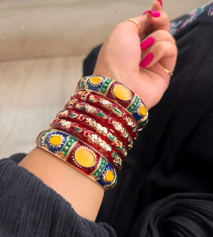 Enamel Bangles Maroon B