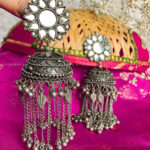 Flower mirror earrings