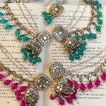 Bavree mirror Earrings & mangtika