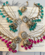 Bavree mirror Earrings & mangtika