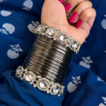 Black metal bangles set