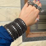 Oxidised mirror bangles