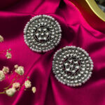 Round black metal studs