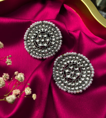 Round black metal studs